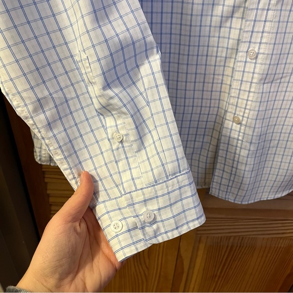 AFTCO Shirt Mens L White Long Sleeve Button Up Plaid Fishing Casual Polyester - Picture 5 of 9